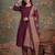 burgundy cotton a-line patch work pluse size kurta pant dupatta set