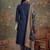 navy blue cotton a line patch work plus size kurta pant dupatta set