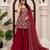 Maroon simmer silk thread & sequin sharara suit set with dupatta