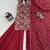 Maroon simmer silk thread & sequin sharara suit set with dupatta