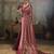 Wine silk blend floral printed saree