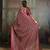 Wine silk blend floral printed saree