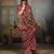 Wine silk blend floral printed saree