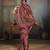 Wine silk blend floral printed saree