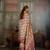 Beige silk blend floral printed saree