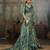 Green silk blend floral printed saree