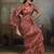 Maroon silk blend floral printed saree