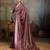 Purple silk blend floral printed saree