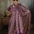Purple silk blend floral printed saree