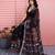 Black cotton embroidered woven saree