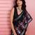 Black cotton embroidered woven saree