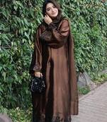 Brown chanderi embroidered kurta-sets