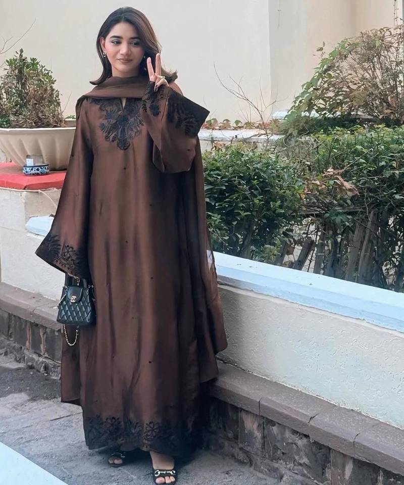 Brown chanderi embroidered kurta-sets