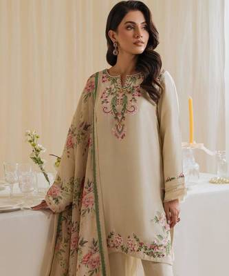 Cream crepe embroidered kurta-sets 3