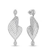 925 sterling silver Designer Diamond Leaf Drop Earrings