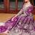 Purple butterfly net heavy embroidered semi-stitched suit set with dupatta