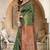 Bottle Green Banarasi Cotton Silk Saree with Maroon Woven Pallu and Traditional Zari Design