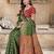 Bottle Green Banarasi Cotton Silk Saree with Maroon Woven Pallu and Traditional Zari Design
