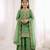 Girls pista fendy silk embroidered kurta with plazzo and dupatta set