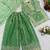 Girls pista fendy silk embroidered kurta with plazzo and dupatta set