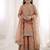Girls peach fendy silk embroidered kurta with plazzo and dupatta set