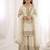 Girls white fendy silk embroidered kurta with plazzo and dupatta set