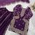 Girls wine fendy silk embroidered kurta with plazzo and dupatta set