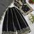 Girls black fendy silk embroidered kurta with plazzo and dupatta set