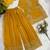 Girls yellow fendy silk embroidered kurta with plazzo and dupatta set