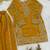 Girls yellow fendy silk embroidered kurta with plazzo and dupatta set