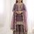 Girls lavender fendy silk embroidered kurta with plazzo and dupatta set