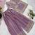 Girls lavender fendy silk embroidered kurta with plazzo and dupatta set
