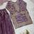 Girls lavender fendy silk embroidered kurta with plazzo and dupatta set