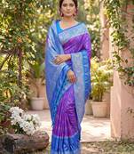 Purlpe prined casual wear saree with blouse