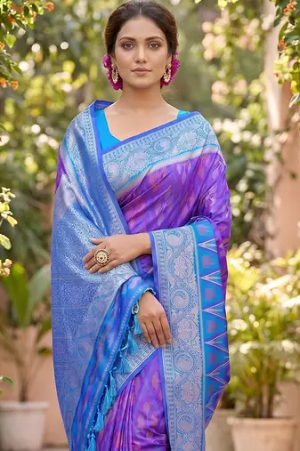Purlpe prined casual wear saree with blouse