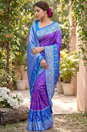 Purlpe prined casual wear saree with blouse