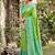 Parrot green prined casual wear saree with blouse