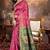 Pink Banarasi Cotton Silk Saree with Green Woven Pallu and Traditional Zari Design