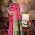Pink Banarasi Cotton Silk Saree with Green Woven Pallu and Traditional Zari Design