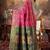 Pink Banarasi Cotton Silk Saree with Green Woven Pallu and Traditional Zari Design