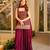 Wine blooming faux georgette embroidered sharara suit set with dupatta