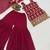 Wine blooming faux georgette embroidered sharara suit set with dupatta