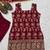 Wine blooming faux georgette embroidered sharara suit set with dupatta
