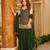 Green blooming faux georgette embroidered sharara suit set with dupatta