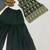 Green blooming faux georgette embroidered sharara suit set with dupatta