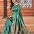 Aqua Blue Banarasi Cotton Silk Saree with Blue Woven Pallu and Traditional Zari Design