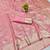 Pink zari woven banarasi silk blend traditional saree with blouse piece