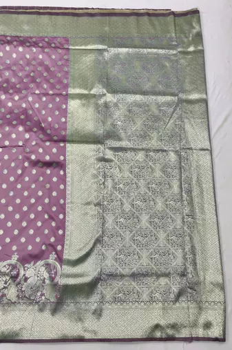 Wine zari woven silk blend traditional saree with blouse piece