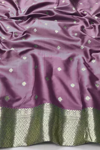 Wine zari woven silk blend traditional saree with blouse piece