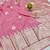 Pink zari woven banarasi silk blend traditional saree with blouse piece